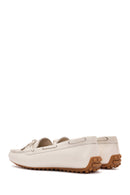 Women's Beige Leather Loafer | Derimod