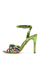 Women's Green Ankle Strap Thin Heel Sandals | Derimod