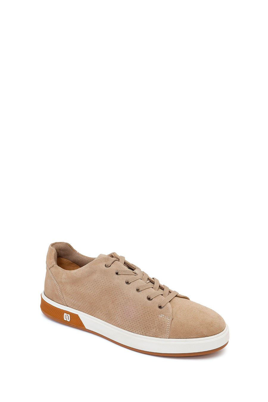 Male Beige Lace-Up Suede Leather Sneaker