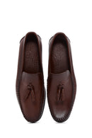 Men's Brown Tasseled Leather Casual Loafer | Derimod