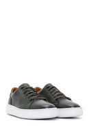 Men's Green Leather Sneaker | Derimod