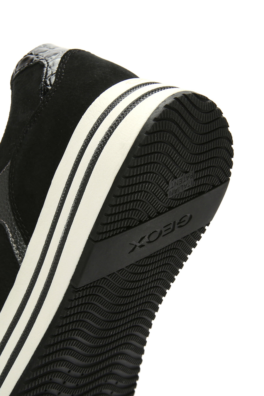 Geox Kadın Siyah Kency Kalın Tabanlı Bağcıklı Deri Sneaker