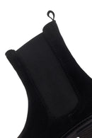 Women's Black Suede Leather Chelsea Boots | Derimod