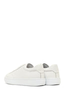 Men's White Lace-Up Thick-Soled Leather Sneaker | Derimod