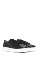 Men's Black Lace-up Thick-Sole Leather Sneaker | Derimod