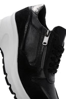 Women's Black Leather Thick Soled Sneaker | Derimod