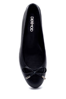 Women's Leather Bow Detailed Ballerinas | Derimod