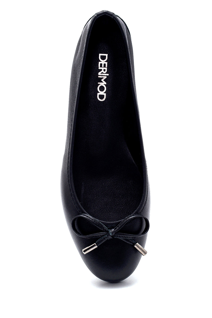 Women's Leather Bow Detailed Ballerinas