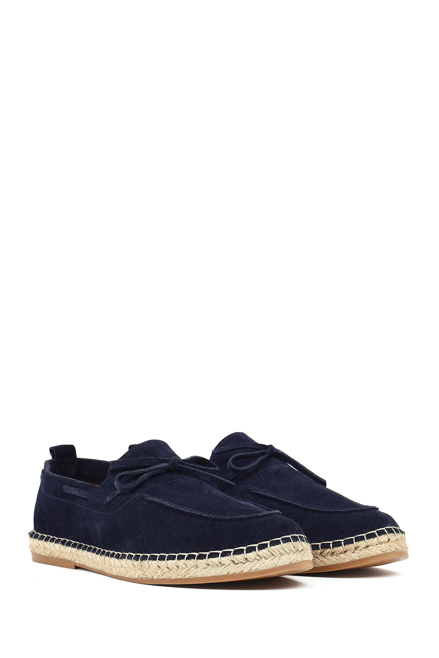 Men's Navy Blue Suede Leather Espadrille