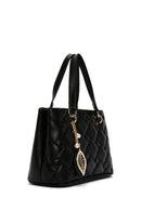 Women's Black Long Strap Quilted Handbag with Accessory Detail | Derimod