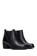 Women's Black Leather Heeled Boots | Derimod