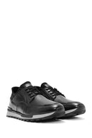 Men's Black Lace-Up Leather Casual Sneaker | Derimod