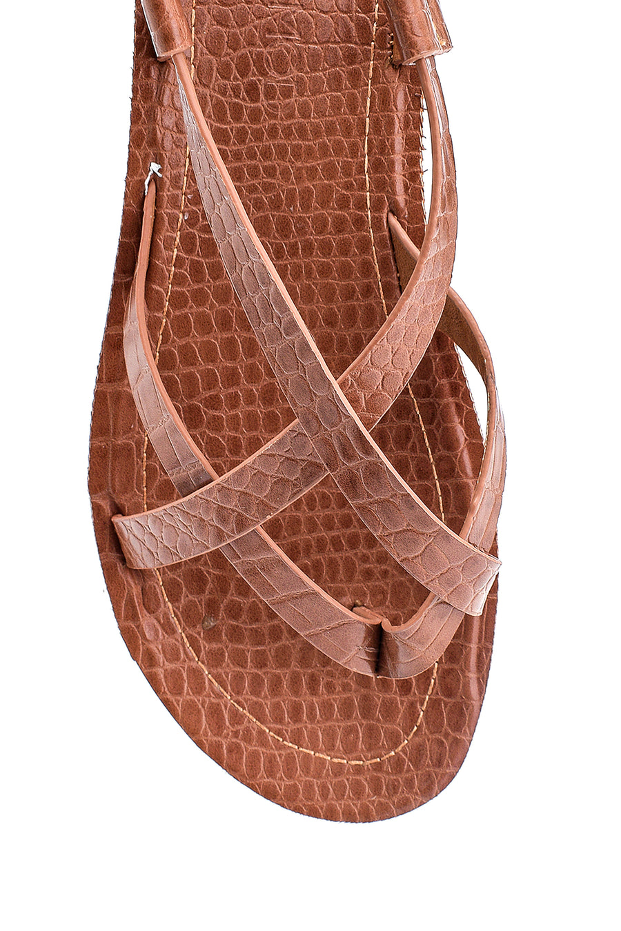 Kadın Kroko Baskılı Casual Sandalet