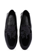 Men's Black Leather Patent Leather Classic Loafer | Derimod