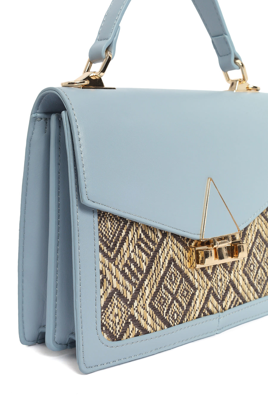 Women's Blue Long Strap Patterned Handbag
