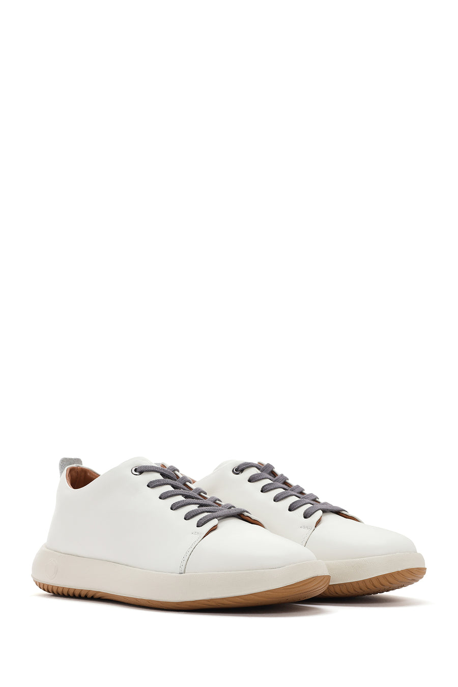 
Men's White Lace-Up Leather Sneaker
