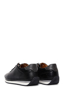 Men's Black Leather Printed Sneaker | Derimod