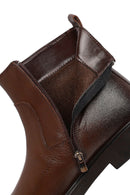 Men's Brown Zippered Leather Casual Boots | Derimod
