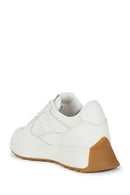 Geox Women's White Amabel Lace-up Leather Sneaker | Derimod