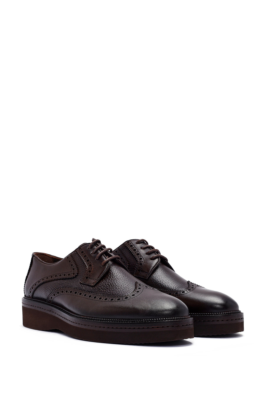 
Men's Brown Lace-Up Leather Casual Shoes
