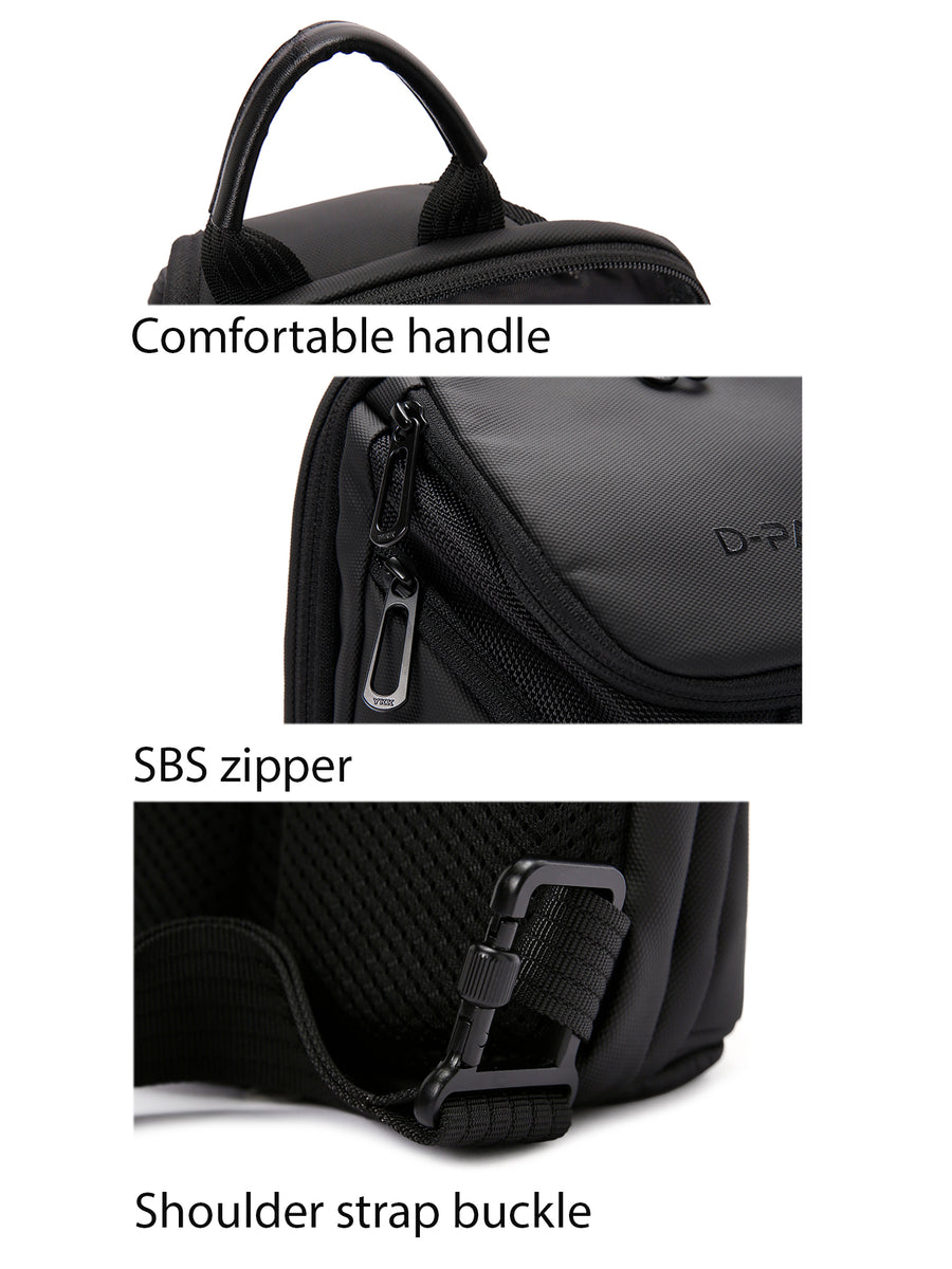 D-Pack Men's Black Long Strap Shoulder Bag