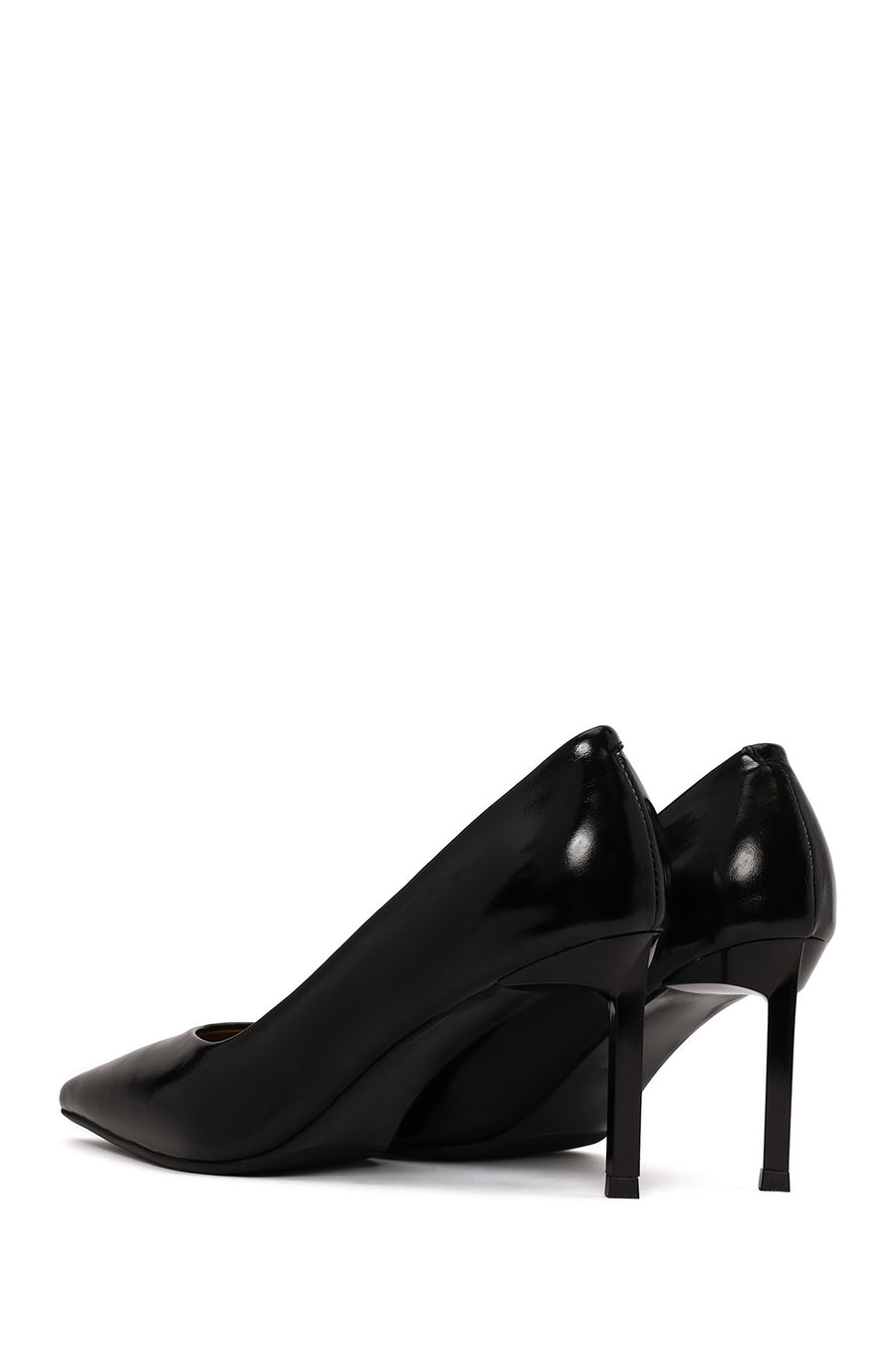 Woman Black Thin-Heeled Patent Leather Leather Stiletto