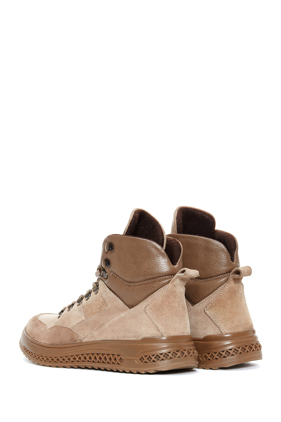 Men's Beige Nubuck Leather Boots