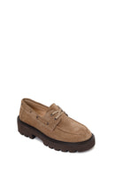 Woman Tan Lace-up Thick-soled Suede Leather Casual Shoes | Derimod