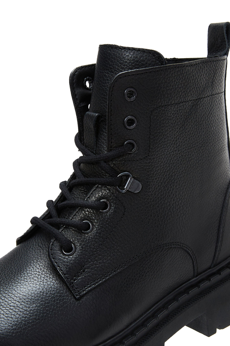 Men's Black Leather Zippered Casual Boots
