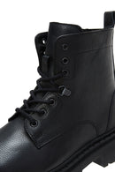 Men's Black Leather Zippered Casual Boots | Derimod