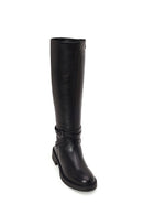 Woman Black Zip Closure Leather Boots | Derimod