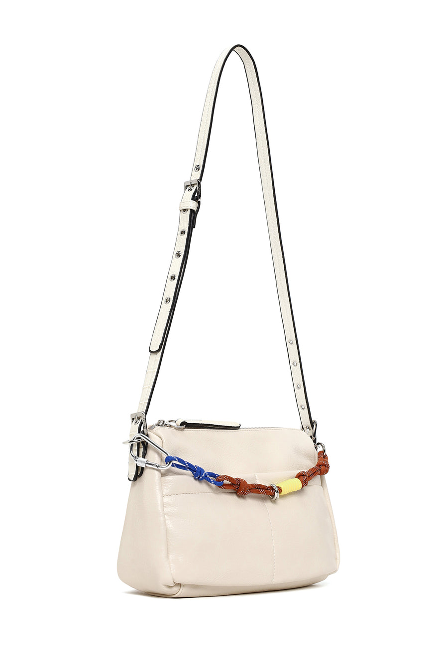 Woman Cream Charm Crossbody Bag
