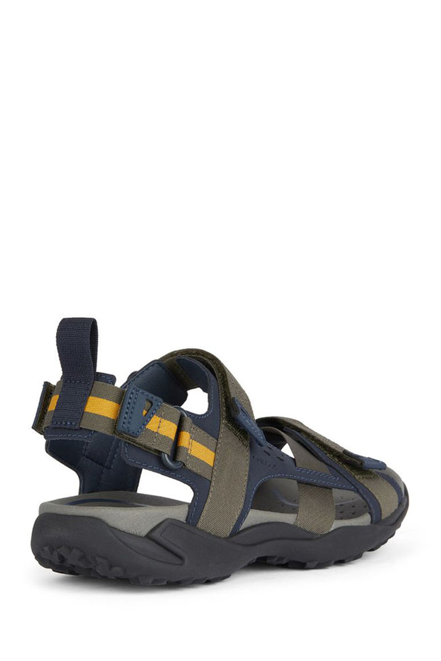 Geox Men's Green Terreno + Grip Ankle Strap Suede Leather Sandals