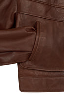 Margot Woman Whiskey Short Collar Fur Leather Jacket | Derimod