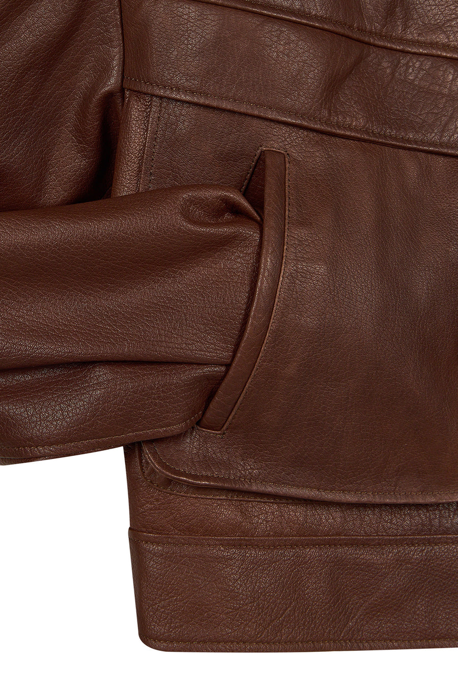 Margot Woman Whiskey Short Collar Fur Leather Jacket