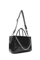 Women's Black Chain Strap Printed Handbag | Derimod