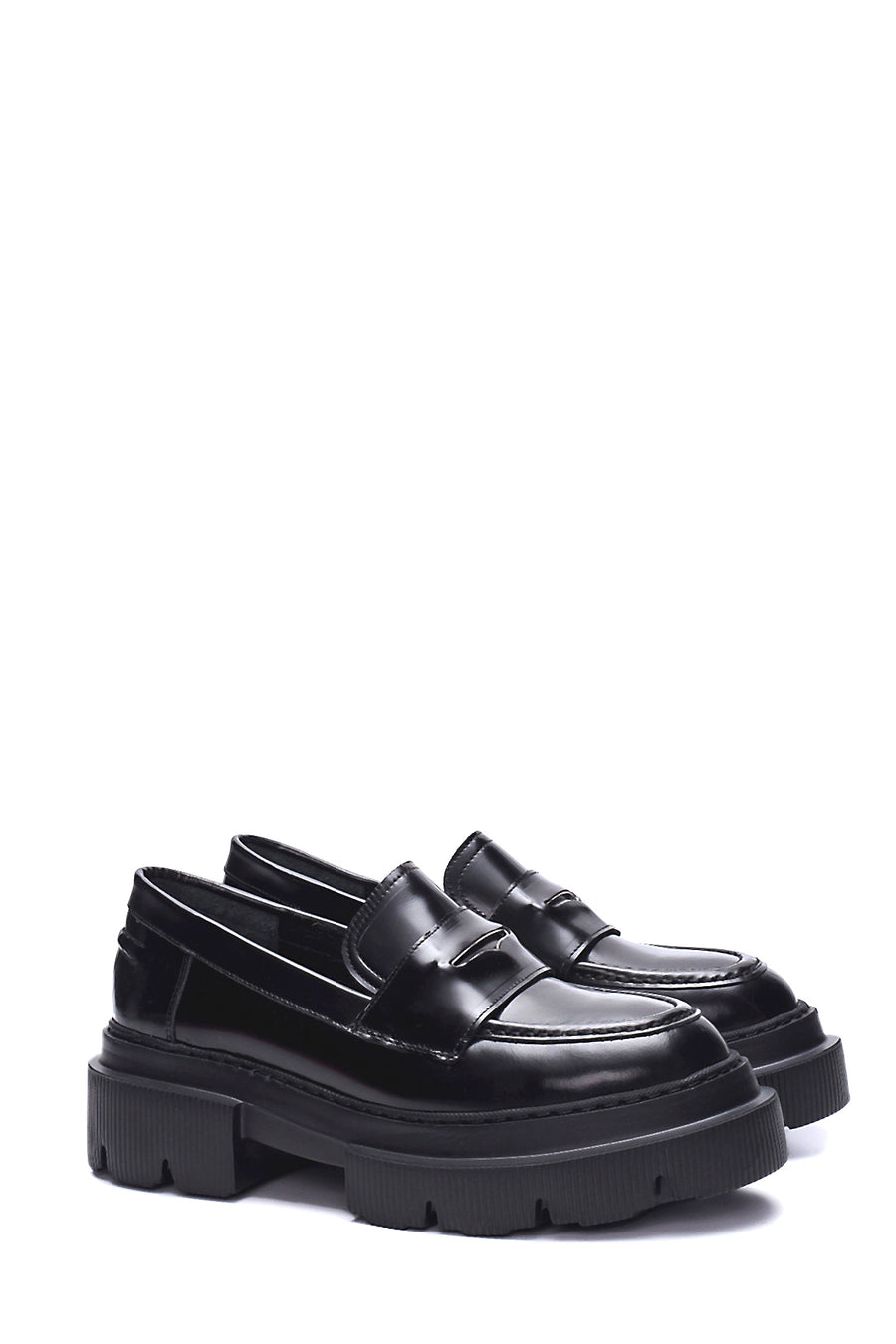 Women's Leather Casual Thick Sole Loafer
