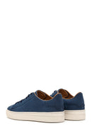 Men's Navy Blue Nubuck Leather Sneaker | Derimod