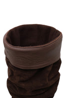 Woman Brown Thin-Heeled Suede Boots | Derimod