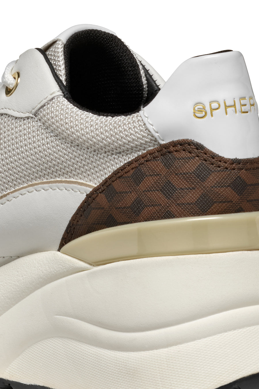 Geox Kadın Beyaz Spherica Ec13 Bağcıklı Kalın Taban Deri Sneaker