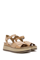 Women's Tan Leather Sandals | Derimod