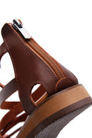 Kadın Kahverengi Deri Düz Bodrum Sandalet | Derimod