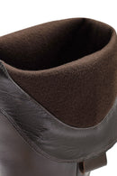 Women's Brown Chunky Heel Leather Cowboy Boots | Derimod
