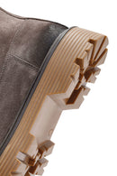 Men's Brown Zippered Suede Leather Casual Boots | Derimod