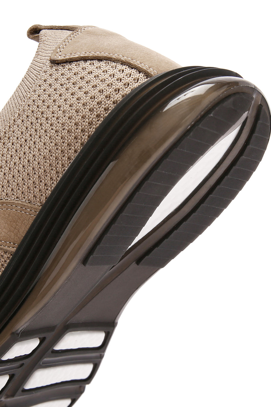 Men's Mink Thick Sole Nubuck Detailed Lace Up Fabric Sneaker