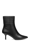 Geox Women Black D Kleopy B - Nappa Sheep Lea Zippered Thin Heeled Leather Boot | Derimod