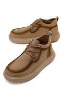 Derimod Zero Male Khaki Lace-Up Thick-Soled Fabric Casual Shoes | Derimod