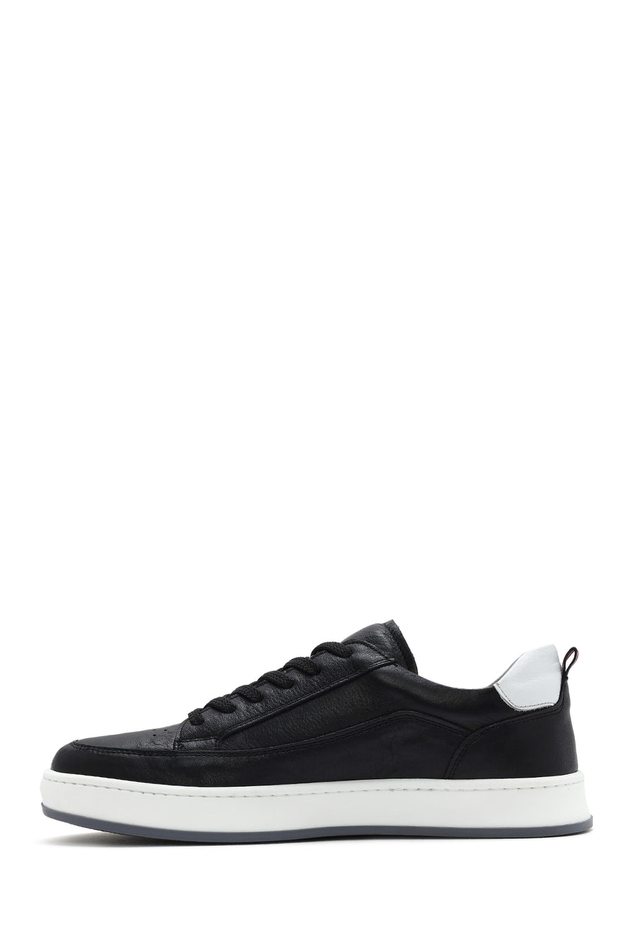 Men's Black Lace-up Leather Sneaker