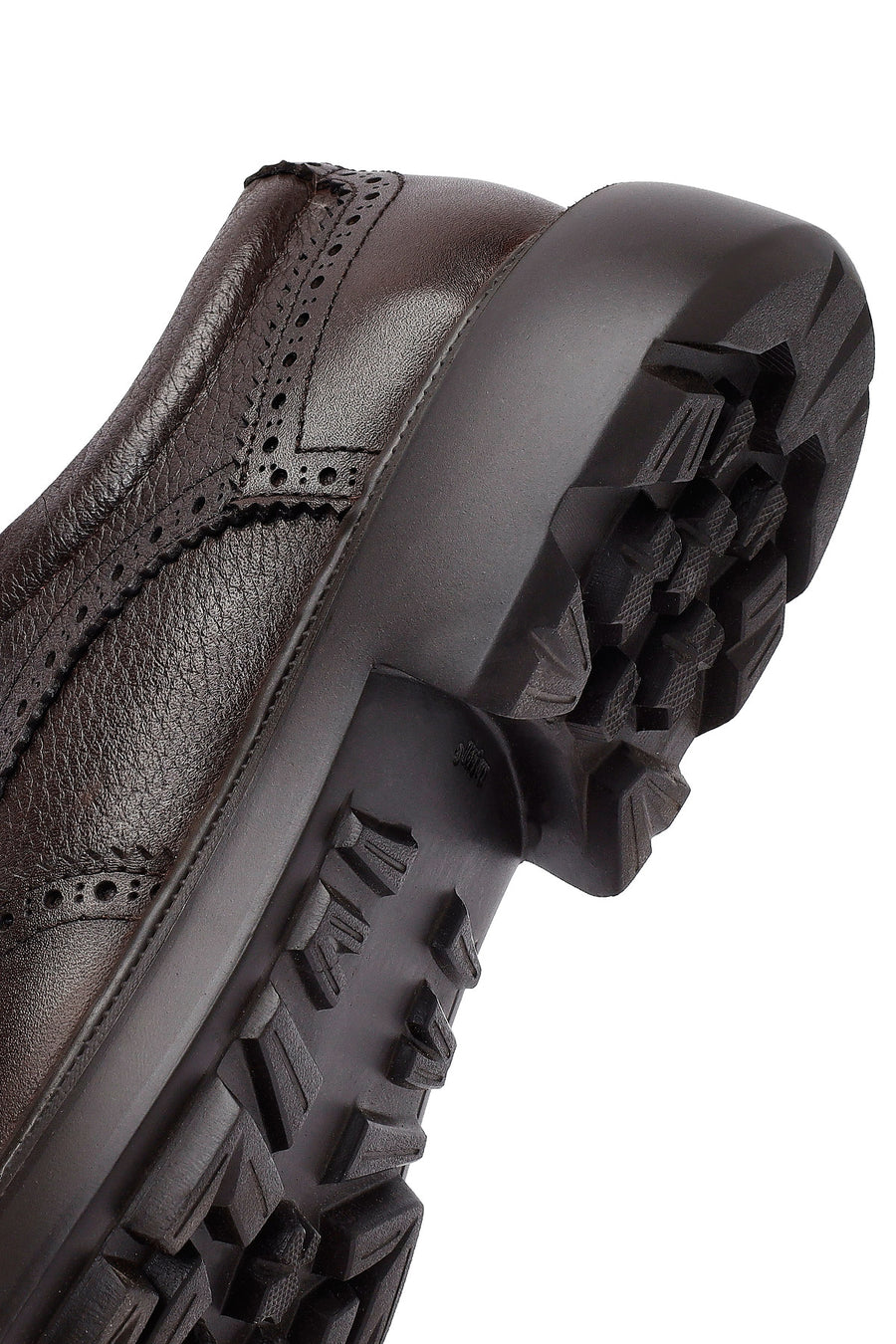 Men's Brown Lace-Up Thick-Soled Leather Casual Shoes