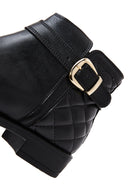 Women's Black Zippered Buckle Detailed Boots | Derimod